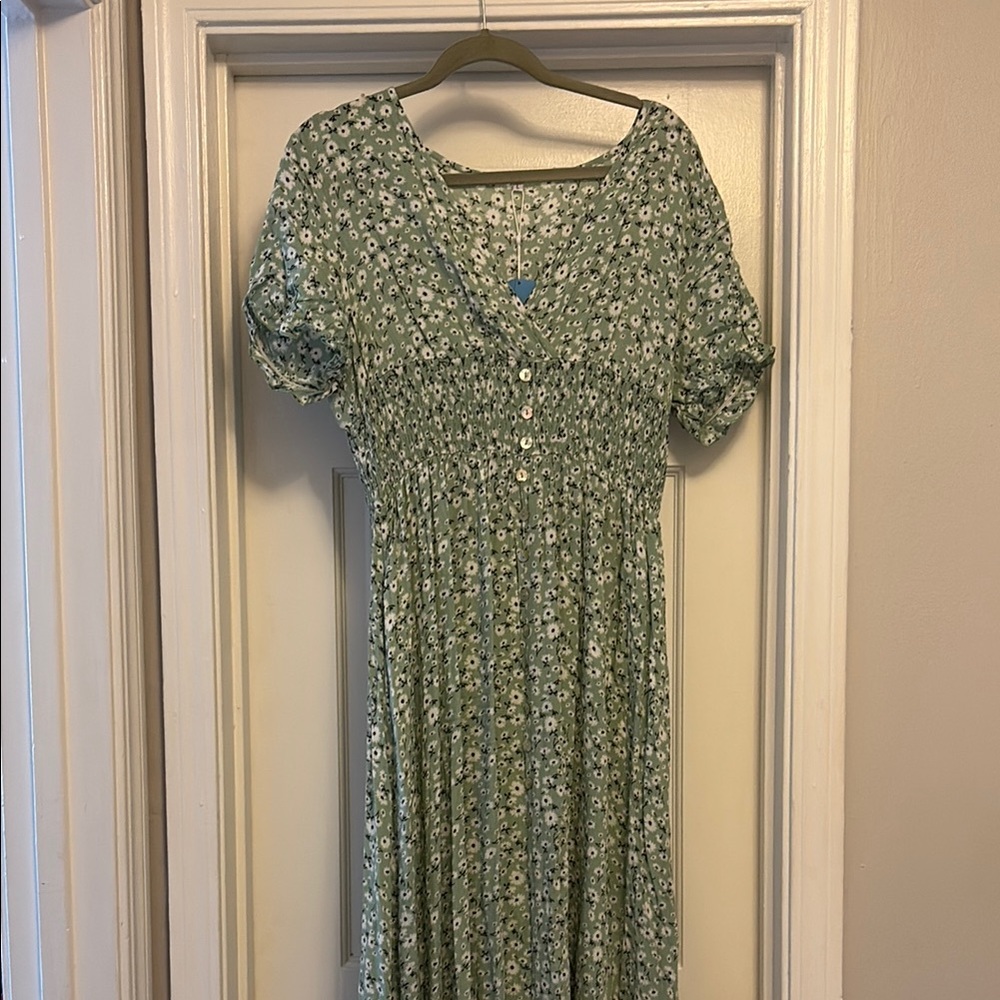 Floral Green Dress